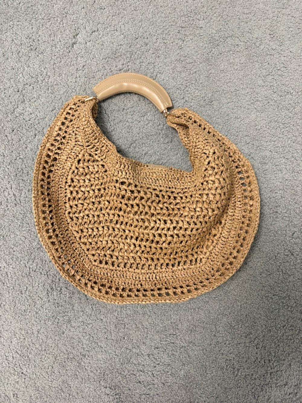 Anthropologie Raffia Hobo Bag Natural Color - Picture 2 of 7